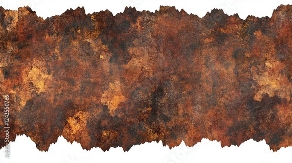 Obraz Rusted Metal Texture Torn Edge, Brown, Orange Hues