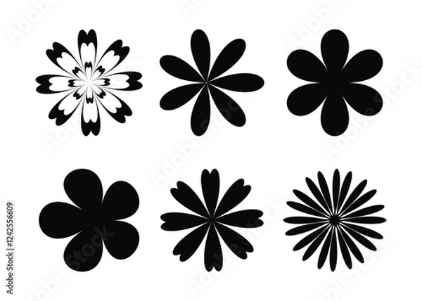 Fototapeta black and white flowers