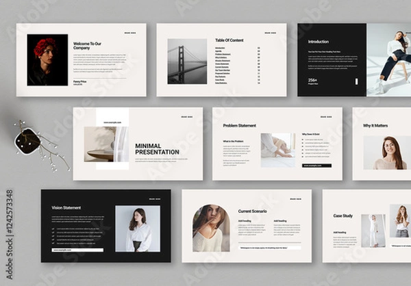 Fototapeta Minimal Presentation Template Layout