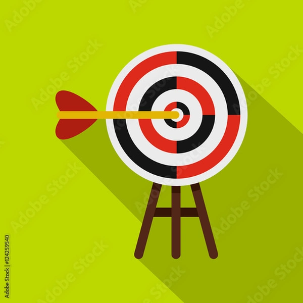 Fototapeta Target icon. Flat illustration of target vector icon for web isolated on lime background