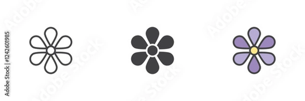 Obraz Flower petals different style icon set