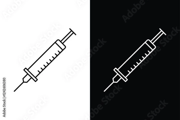 Obraz High-Quality Medical Injection Icons for Logos and App Design