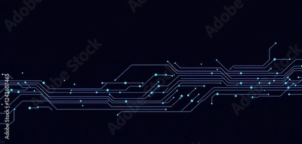 Obraz Illustration image of wallpaper with technology theme, technology data flow circuit