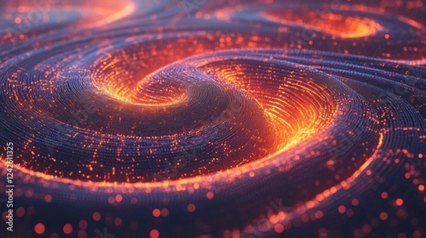 Fototapeta Abstract Glowing Swirling Particle Background Texture