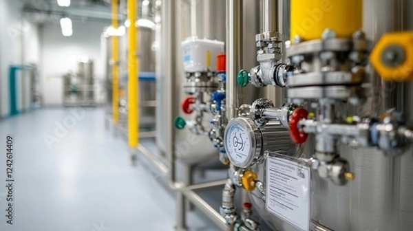 Fototapeta Industrial machinery in a processing facility