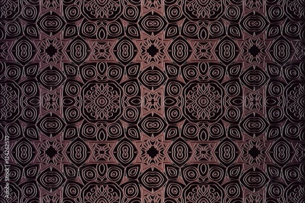 Fototapeta texture, background abstract embossed symmetrical pattern Victorian style vector illustration