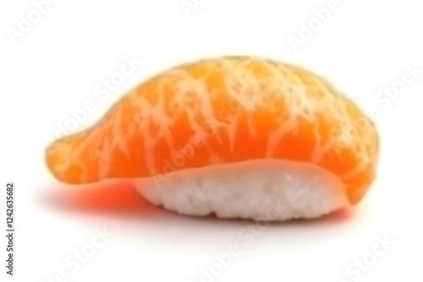 Fototapeta Fresh salmon sushi nigiri isolated on a white background