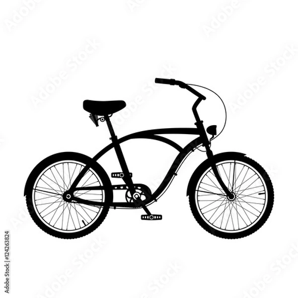 Fototapeta Cruiser bicycle silhouette