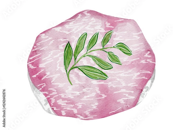 Obraz 水彩で描いた和食の手毬寿司のシンプルな日本食のイラスト素材