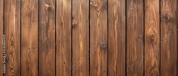 Fototapeta A close-up view of rustic wooden planks, showcasing rich textures and warm tones, perfect for backgrounds or design elements.