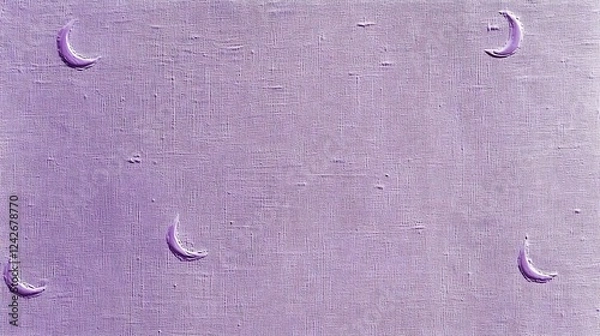 Obraz Purple linen texture, crescent moons
