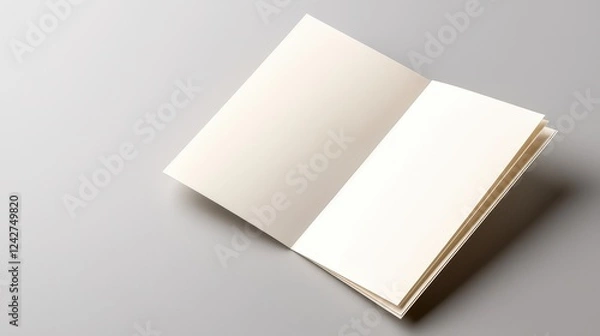 Fototapeta Blank Off White Booklet Mockup on Gray Background