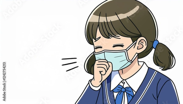 Fototapeta マスクを付けた幼児・子供