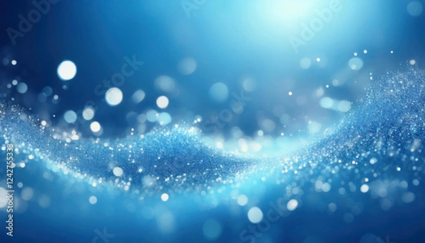 Obraz 青く柔らかく輝く光の粒子