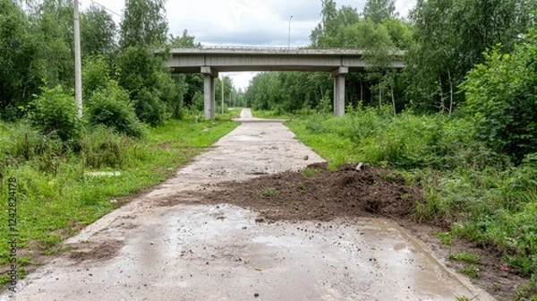 Obraz Overpass Road Rural Landscape Dirt Path