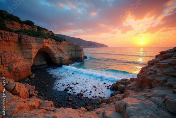 Obraz Sunset over a bay