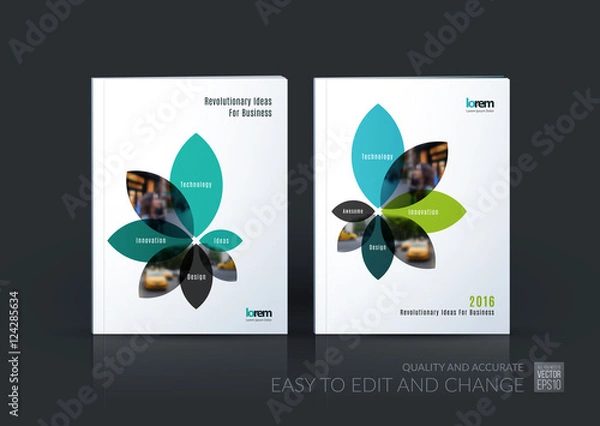 Fototapeta Brochure template layout collection, cover design annual report,