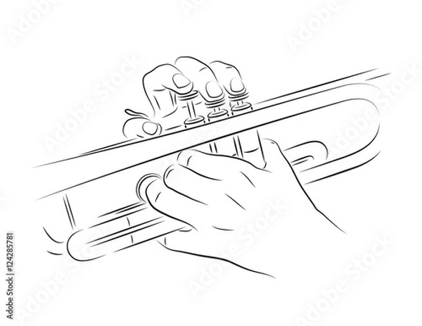 Fototapeta Gra na trąbce