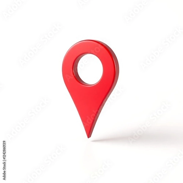 Fototapeta Red 3d Map Pin Location Marker Icon Illustration