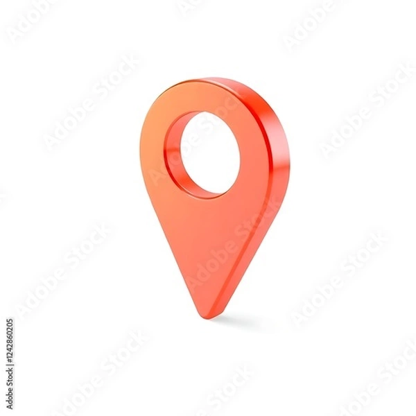 Obraz 3d Orange Location Pin Marker Icon