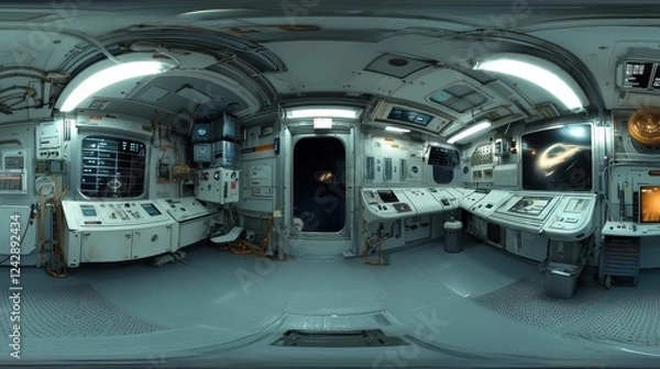 Obraz 360° VR Journey Through a Virtual Space Station