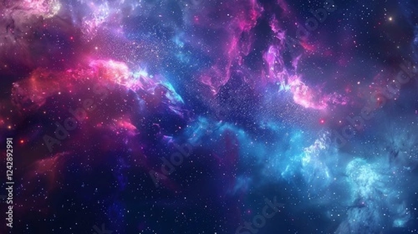 Fototapeta Cosmic space and stars, nebulae and galaxies, computer generated abstract background