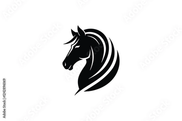 Obraz Elegant Horse Profile Logo Design for Branding and Print