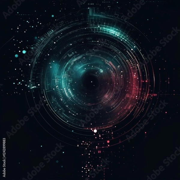 Fototapeta Futuristic Technology Abstract Digital Background, Generative AI