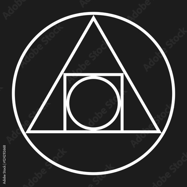 Fototapeta Alchemy Symbol - Squaring the Circle