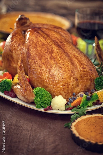 Obraz Thanksgiving Turkey dinner table setting