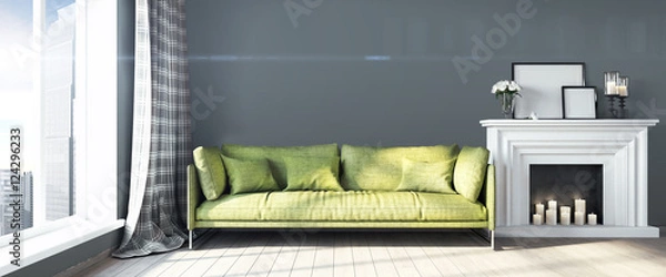 Fototapeta Modern bright interior . 3D render