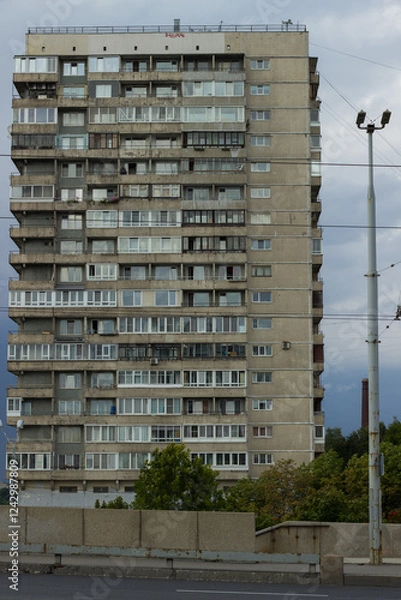 Obraz Soviet panel houses, brutalist architecture