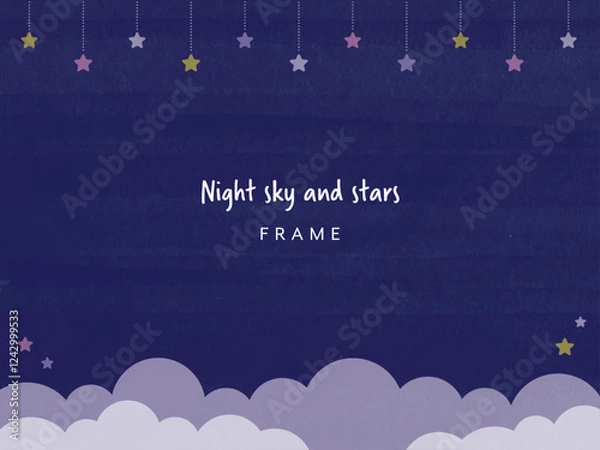 Obraz 夜空と星のフレーム