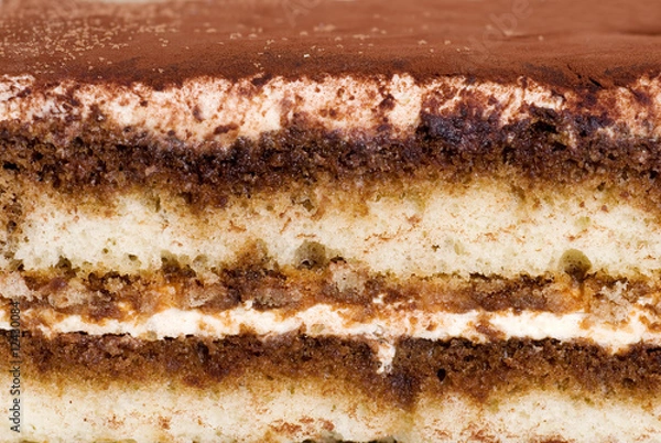 Obraz close up tiramisu cake making a background
