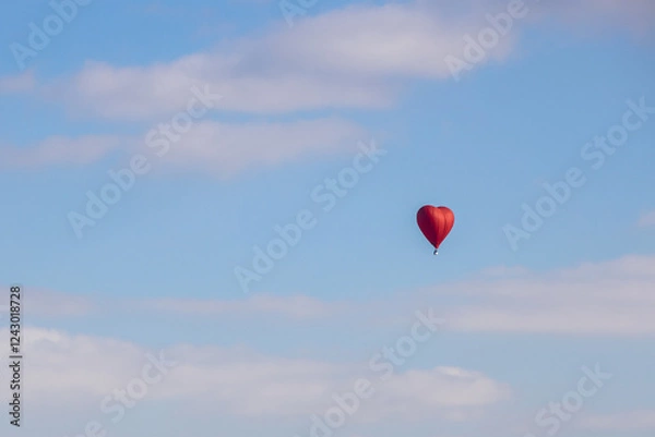 Obraz hot air Heart shape ballooning flying