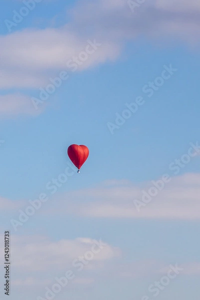 Obraz hot air Heart shape ballooning flying