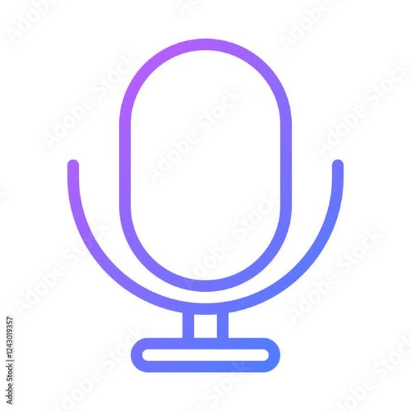 Fototapeta Gradient Microphone Icon: Voice Recording Symbol