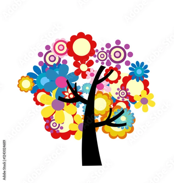 Obraz colorful spring flowers vector illustration