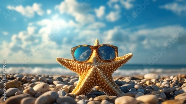 Fototapeta Starfish Summer Vacation: Beach Fun Under the Sun