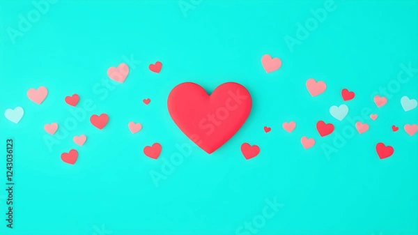 Fototapeta heart love background. Generative AI