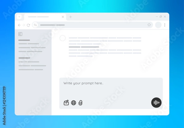 Obraz AI interface screen of large language model chat assistant with artificial intelligence UI to input prompt question desktop laptop web design user interface