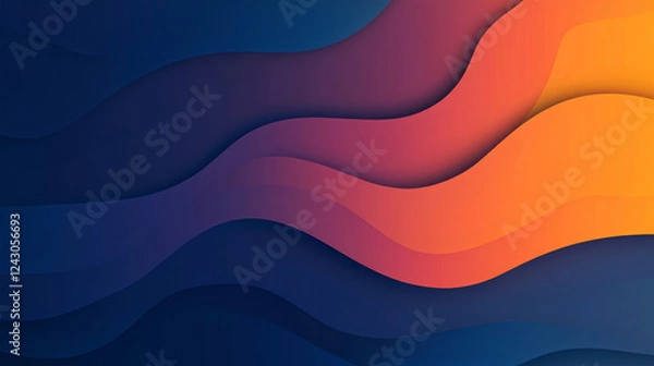 Fototapeta Abstract colored wave background with shadow  and gradients
