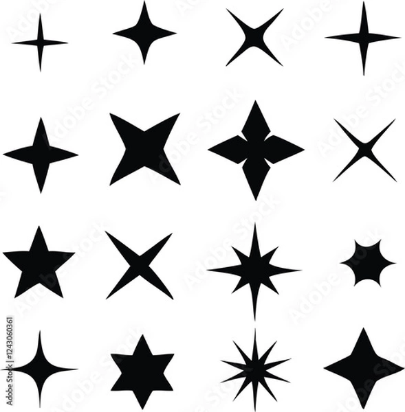 Fototapeta Sparkle icons set vector 