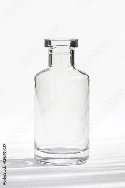 Fototapeta Clear long diffuser bottle with seamless texture against a bright backdrop showcasing minimalist design