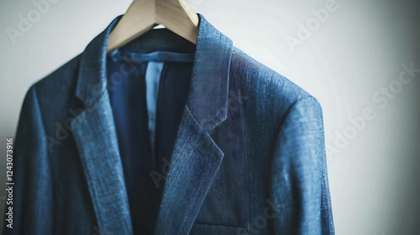 Obraz Men's casual blazer on a hanger with a white background