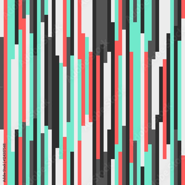 Fototapeta Geometric Abstract Seamless Pattern. Modern Texture for Wrapping Paper and Fabric. Bright Colorful Vertical Stripes. Vector Fashion Background
