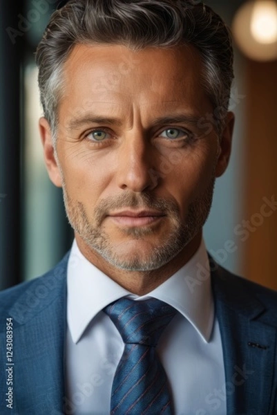 Fototapeta arafed man in a suit and tie looking at the camera