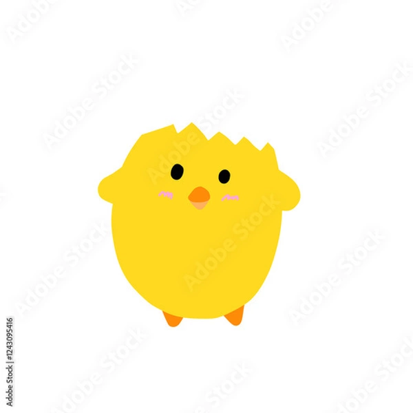 Obraz funny yellow chicken
