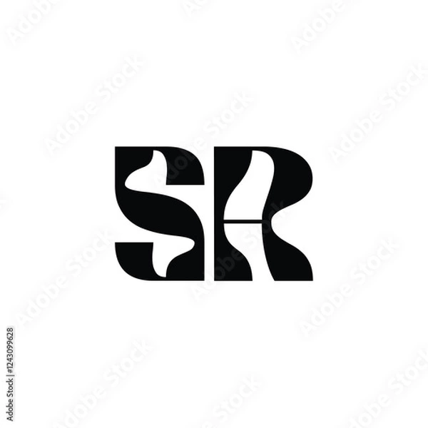 Fototapeta SA monogram logo design letter text name symbol monochrome logotype alphabet character simple logo
