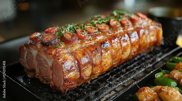 Fototapeta A Filipino lechon with crispy skin